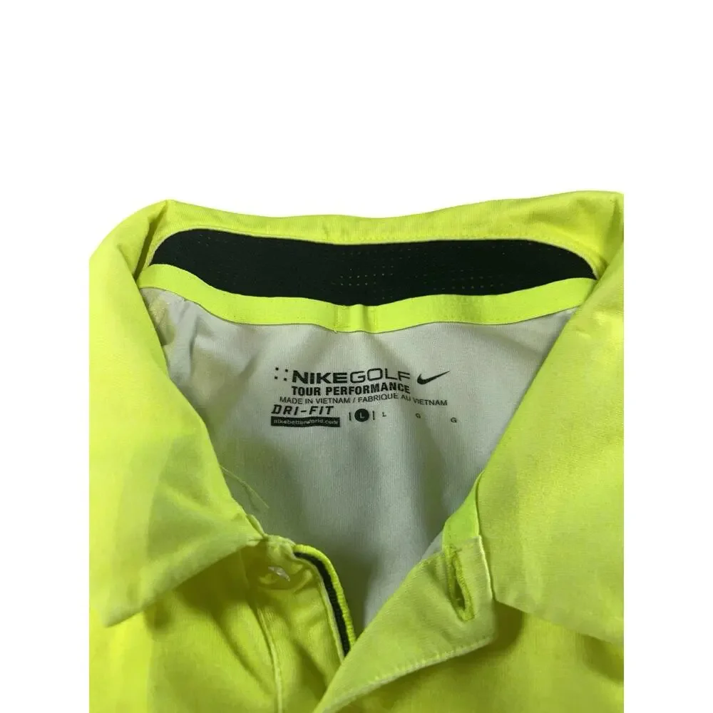 Nike Golf Dri-FIT Tour Performance Polo Shirt Men’s Large Neon Yellow Gradient